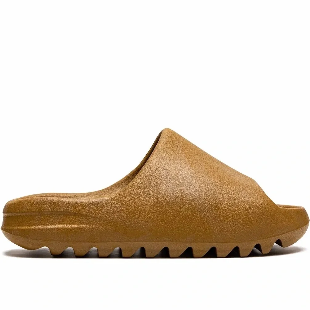 Adidas X Yeezy Kanye Brown Ochre Slides Kids Sz. 8 Athletic Walking Sport Casual
